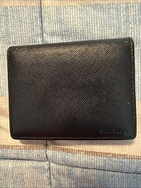 Prada Blue Saffiano Calf Leather Men's Wallet